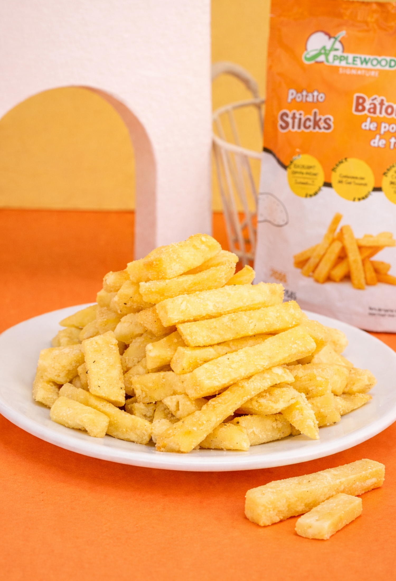 Applewood Signature Potato Sticks in branded resealable pouch