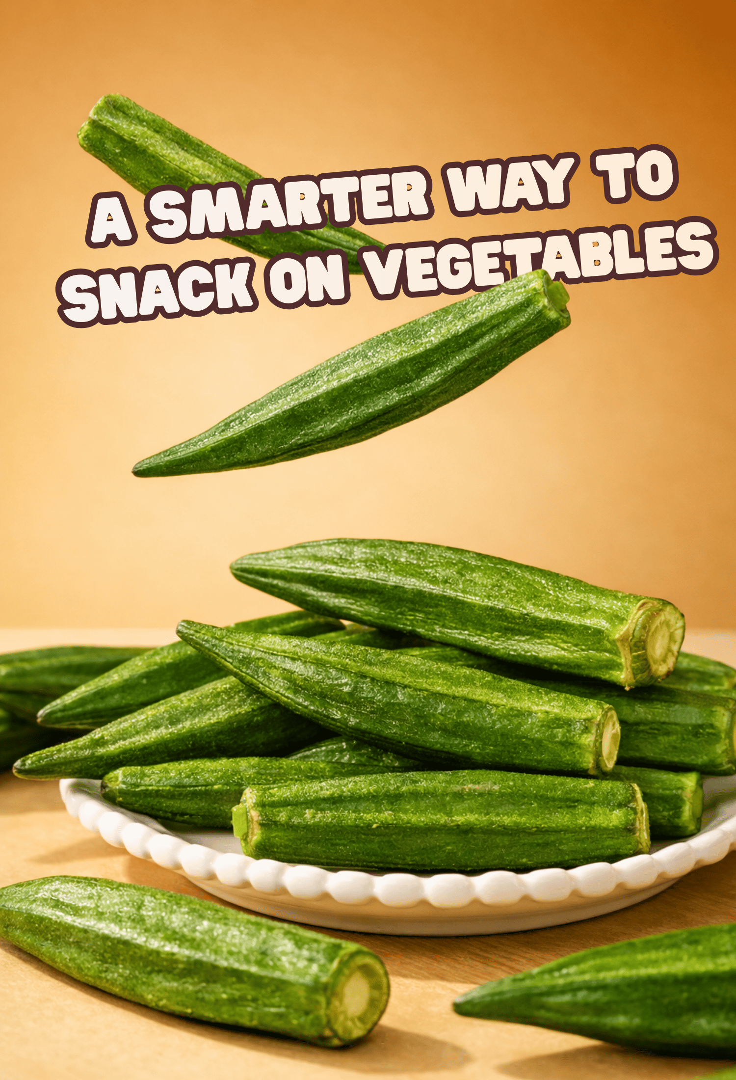 Applewood Signature Okra Crisps in branded resealable pouch